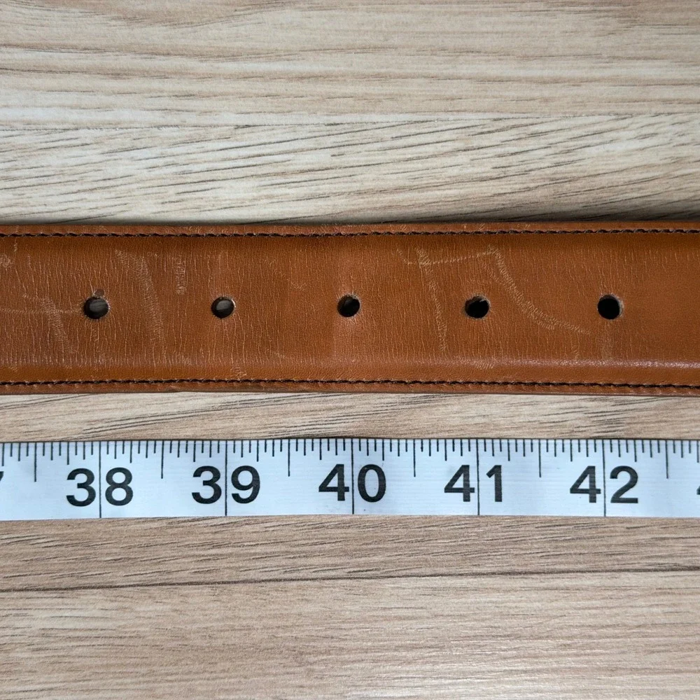 Allen Edmonds Belt Mens 40 Brown Calfskin Leather Dress Preppy Work 39590